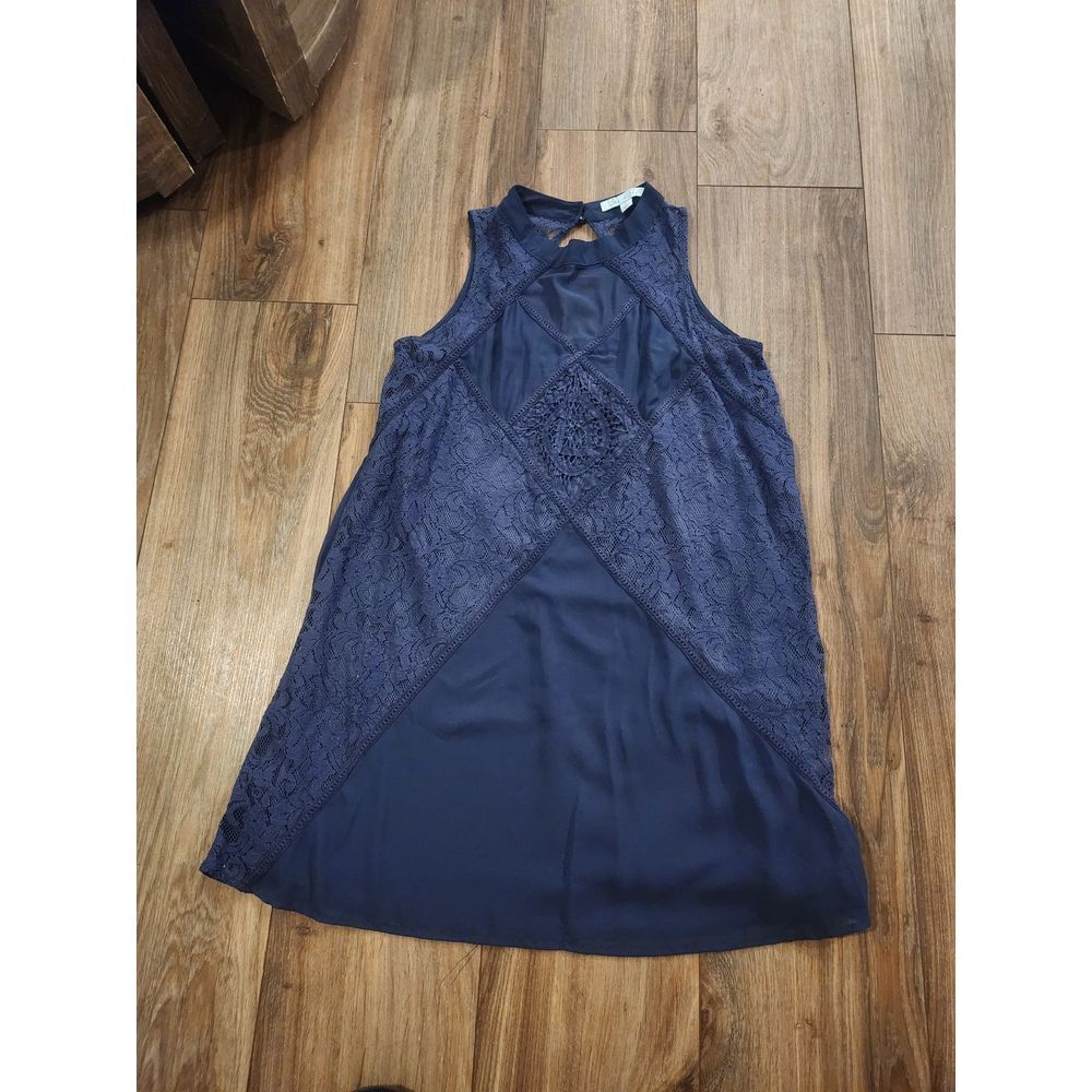 She‎ + Sky Navy Blue Knee Length Sleeveless Dress